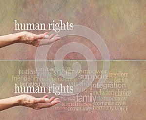 Human Rights is in Our Hands campaign banner