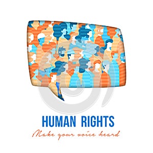Human Rights people group speech buble