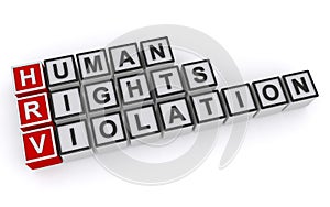 Human rights violation word blocks