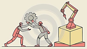 Human-Robot Collaboration: Future of Teamwork, vector design Generative AI