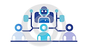 Human-Robot Collaboration Network Ã¢â¬' Future of Teamwork, vector design Generative AI