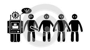 Human Robot Collaboration Team, vector design Generative AI