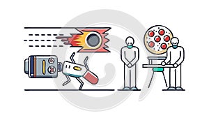 Human Robot Collaboration Vector, AI and Future Workforce Interaction Icon, vector design Generative AI