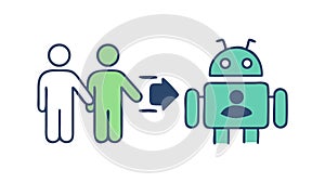 Human-Robot Communication, Social Interaction and Future Tech Icon, vector design Generative AI