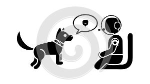 Human and Robot Dog Interaction, vector design Generative AI