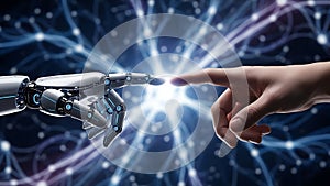 Human and Robot Hand Touching - AI Connection