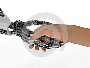 Human and robot handshake