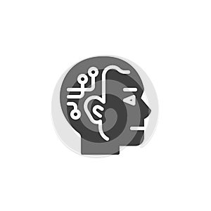 A human robot head vector icon