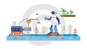 Human and Robot Interaction AI Companionship Future Tech Vector, vector design Generative AI