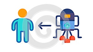 Human-Robot Interaction Artificial Intelligence Future, vector design Generative AI