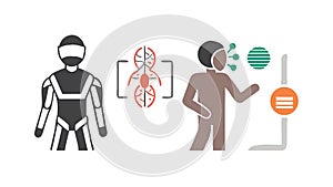 Human Robot Interaction Cyborg Vector vector design Generative AI