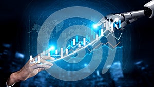 Human and Robot Interaction in Data Analysis with Financial Graphs and Global Map in Digital Environment Impute