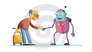 Human-Robot Interaction: Partnership and Future Collaboration, vector design Generative AI