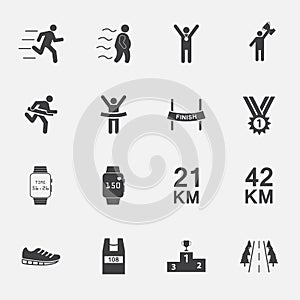 Human run icons set.vector.