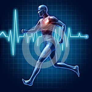 Human running cardiovascular health medical symbol photo