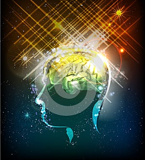 Human's brain power illustration