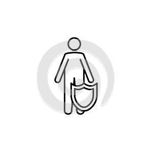 human security line icon. Element of insurance sign for mobile concept and web apps. Thin line human security icon can be used for