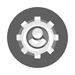 Human, setting, settings icon. Gray vector graphics