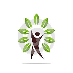 Human Shape Tree Logo Template Illustration Design. Vector EPS 10