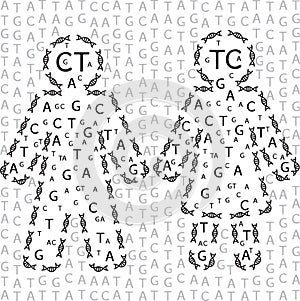 Human shaped out of chromosomes and nucleotides representing their genetic code