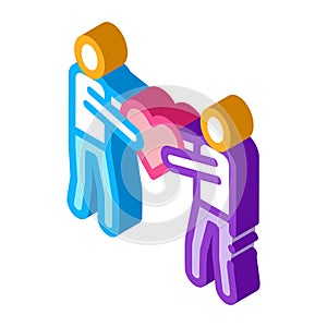 Human Share Heart Isometric Icon Vector Illustration