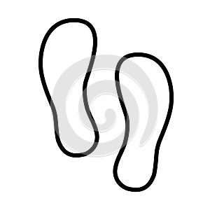 Human shoe line footprint icon vector footwears flat style black silhouettes Illustration isolated