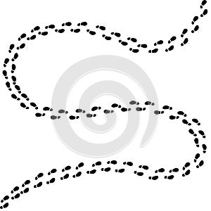 Human Shoes Silhouette Path Footstep Foot Track Footprints Icon Vector Illustration