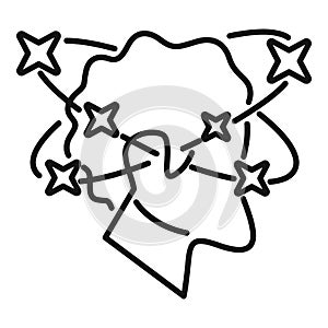 Human sick problem icon outline vector. Dizziness sick