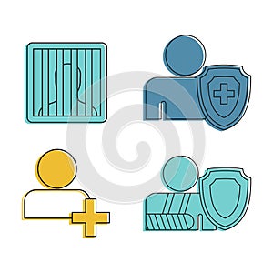 Hombre conjunto compuesto por iconos describir estilo 