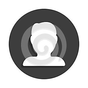 human silhouette icon in Badge style with shadow