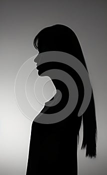 Human silhouette in side profile