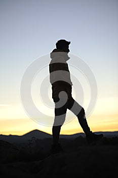 Human silhouette at sunset