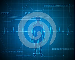 Human silhouette technology background