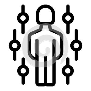 Human silhouette with technology interface concept