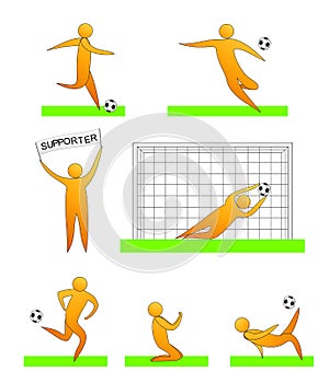 Human soccer and football silhouettes