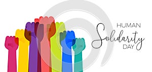 Human Solidarity Day illustration colorful hands
