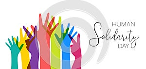 Human Solidarity Day illustration colorful hands