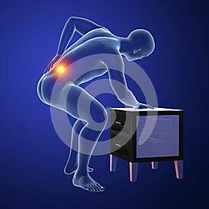 Human spine pain, backache, back pain