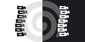 Human spine thin line vector icon set
