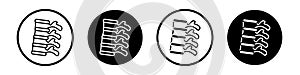 Human spine thin line vector icon set