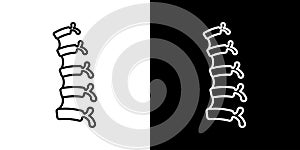 Human spine thin line vector icon set