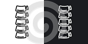 Human spine thin line vector icon set