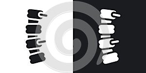 Human spine thin line vector icon set