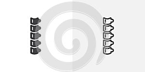 Human spine thin line vector icon set