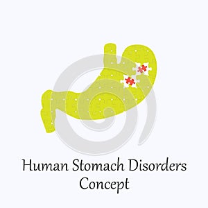 Human Stomach Filled with Puzzle Pattern with Few Corrupted