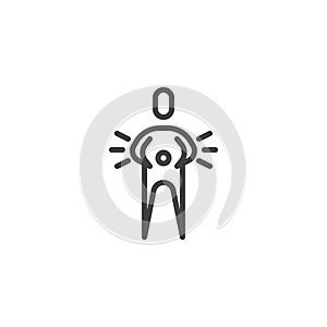 Human stomach pain line icon