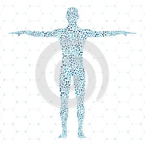 Human. Structure molecule of man. Medicine, science and technology. Scientific Vector for your design