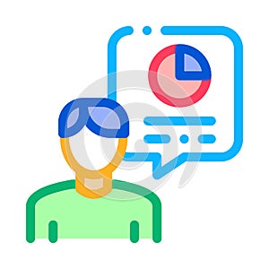 Human Talk About Statistics Icon Thin Line Vector