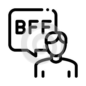 Human Talking Bff Icon Vector Outline Illustration