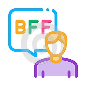 Human Talking Bff Icon Vector Outline Illustration
